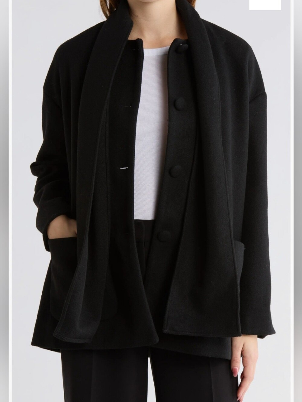 Hutch Relaxed Black Scarf Jacket